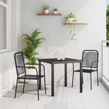 Garden Dining Set 3 pcs Black Powder-Coated Steel