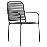 Garden Dining Set 3 pcs Black Powder-Coated Steel - Rear View