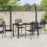 Garden Dining Set 5 pcs Black Powder-Coated Steel - Top-Down View