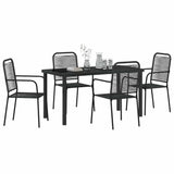 Garden Dining Set 5 pcs Black Powder-Coated Steel - Side View