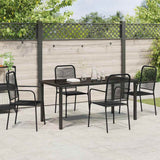 Garden Dining Set 5 pcs Black Powder-Coated Steel - Top-Down View