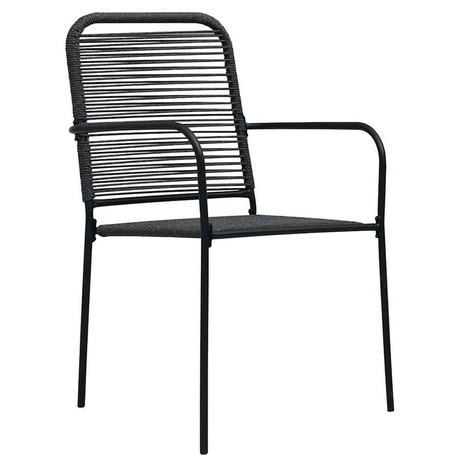 Garden Dining Set 5 pcs Black Powder-Coated Steel