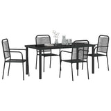 Garden Dining Set 5 pcs Black Powder-Coated Steel - Side View