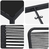 Garden Dining Set 7 pcs Black Powder-Coated Steel - Extra Image