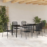 Garden Dining Set 7 pcs Black Powder-Coated Steel - Top-Down View