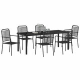 Garden Dining Set 7 pcs Black Powder-Coated Steel - Side View