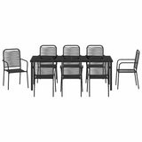 Garden Dining Set 9 pcs Black Powder-Coated Steel - Close-Up Angle