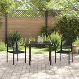 Garden Dining Set 3 pcs Black Powder-Coated Steel