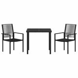 Garden Dining Set 3 pcs Black Powder-Coated Steel