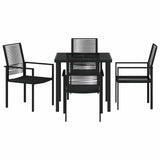 Garden Dining Set 5 pcs Black Powder-Coated Steel - Close-Up Angle
