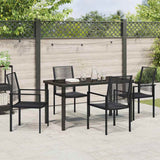 Garden Dining Set 5 pcs Black Powder-Coated Steel
