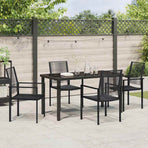 Garden Dining Set 5 pcs Black Powder-Coated Steel