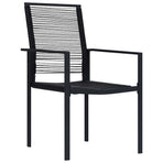 Garden Dining Set 5 pcs Black Powder-Coated Steel