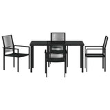 Garden Dining Set 5 pcs Black Powder-Coated Steel - Close-Up Angle