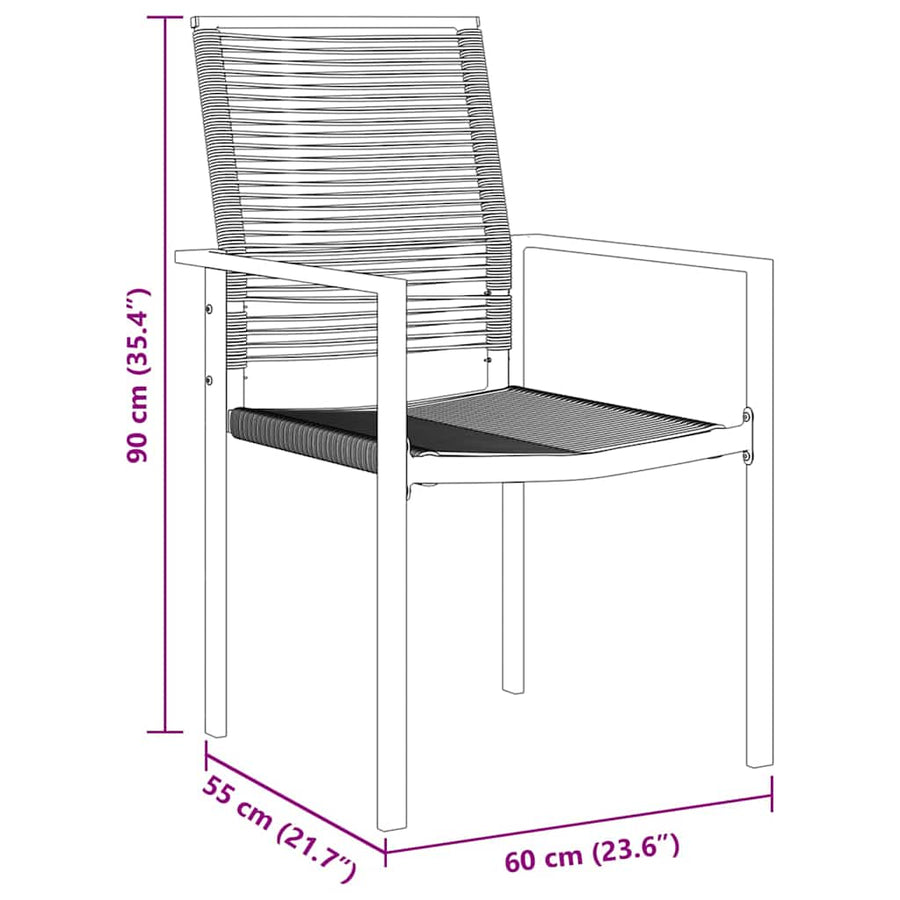 Garden Dining Set 5 pcs Black Powder-Coated Steel