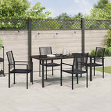 Garden Dining Set 5 pcs Black Powder-Coated Steel - Top-Down View