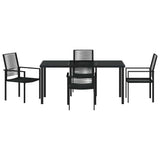 Garden Dining Set 5 pcs Black Powder-Coated Steel - Close-Up Angle