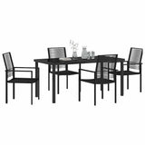 Garden Dining Set 5 pcs Black Powder-Coated Steel - Side View