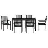 Garden Dining Set 7 pcs Black Powder-Coated Steel - Close-Up Angle