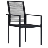 Garden Dining Set 7 pcs Black Powder-Coated Steel - Rear View