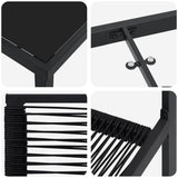 Garden Dining Set 9 pcs Black Powder-Coated Steel - Extra Image