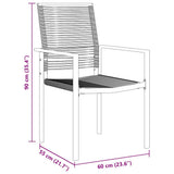 Garden Dining Set 9 pcs Black Powder-Coated Steel - Extra Image