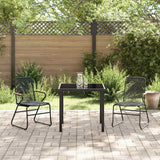 Garden Dining Set 3 pcs Black Powder-Coated Steel - Top-Down View