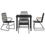 Garden Dining Set 5 pcs Black Powder-Coated Steel