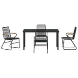 Garden Dining Set 5 pcs Black Powder-Coated Steel - Close-Up Angle