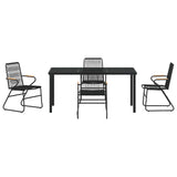 Garden Dining Set 5 pcs Black Powder-Coated Steel