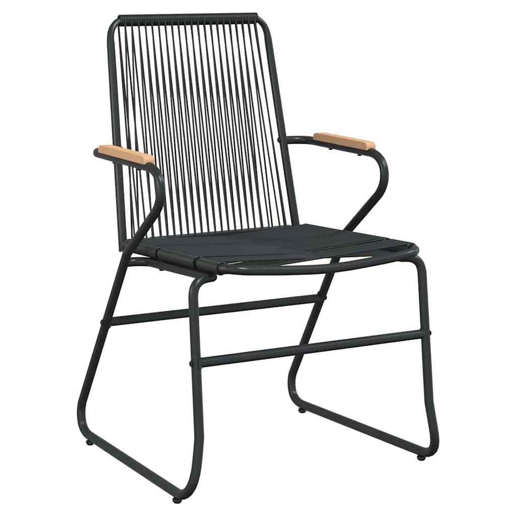 Garden Dining Set 7 pcs Black Powder-Coated Steel