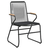 Garden Dining Set 7 pcs Black Powder-Coated Steel