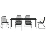 Garden Dining Set 7 pcs Black Powder-Coated Steel - Close-Up Angle