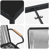 Garden Dining Set 9 pcs Black Powder-Coated Steel - Extra Image