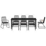 Garden Dining Set 9 pcs Black Powder-Coated Steel - Close-Up Angle