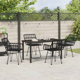 Garden Dining Set 5 pcs Black Powder-Coated Steel - Side View
