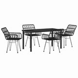 Garden Dining Set 5 pcs Black Powder-Coated Steel