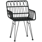 Garden Dining Set 5 pcs Black Powder-Coated Steel