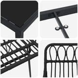 Garden Dining Set 7 pcs Black Powder-Coated Steel - Extra Image