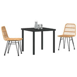 Garden Dining Set 3 pcs Brown Powder-Coated Steel