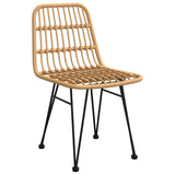 Garden Dining Set 5 pcs Brown Powder-Coated Steel - Rear View