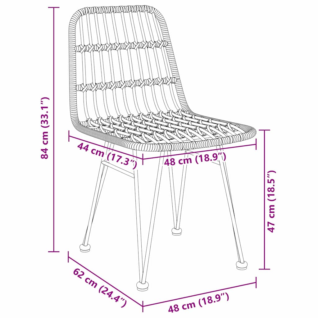 Garden Dining Set 5 pcs Brown Powder-Coated Steel