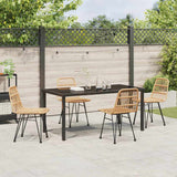 Garden Dining Set 5 pcs Brown Powder-Coated Steel - Top-Down View