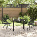 Garden Dining Set 3 pcs Black Powder-Coated Steel
