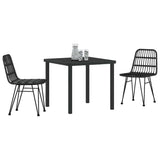 Garden Dining Set 3 pcs Black Powder-Coated Steel