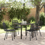 Garden Dining Set 5 pcs Black Powder-Coated Steel