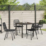 Garden Dining Set 5 pcs Black Powder-Coated Steel - Top-Down View
