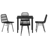 Garden Dining Set 5 pcs Black Powder-Coated Steel - Close-Up Angle