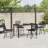 Garden Dining Set 5 pcs Black Powder-Coated Steel