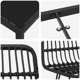 Garden Dining Set 5 pcs Black Powder-Coated Steel - Extra Image